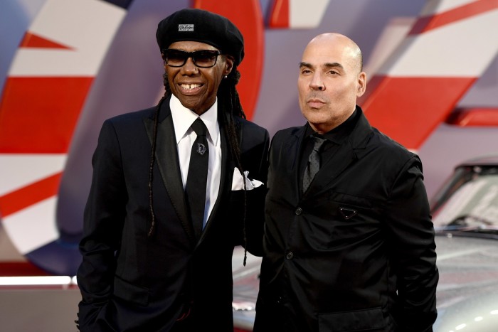 Nile Rodgers and Merck Mercuriadis on the red carpet at world premiere of James Bond film ‘No Time to Die’ in 2021