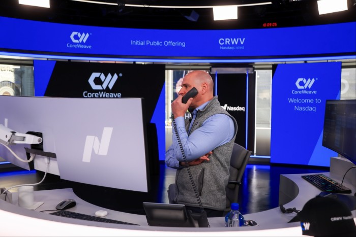 Jay Heller, head of capital markets & IPO execution at Nasdaq, during the CoreWeave Inc. initial public offering at the Nasdaq MarketSite in New York