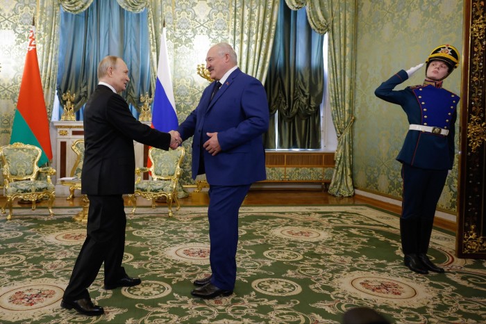Russia’s President Vladimir Putin meets his Belarusian counterpart Alexander Lukashenko
