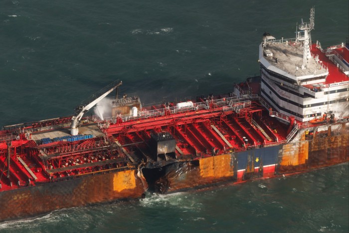 The damaged MV Stena Immaculate tanker