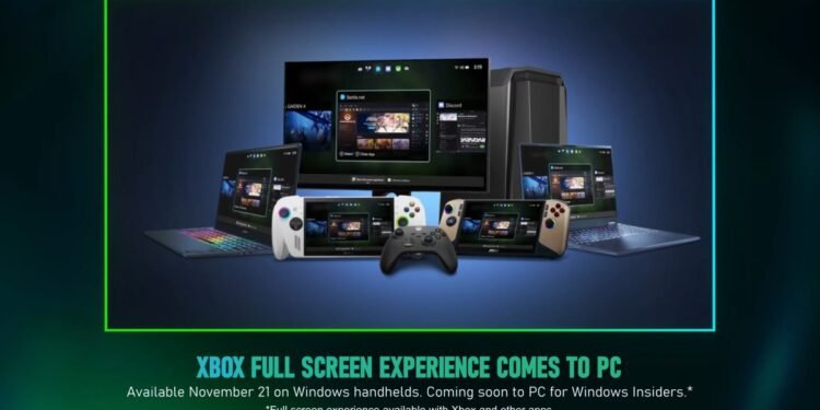 Xbox Full Screen Experience Arrives on Windows Handhelds Tomorrow