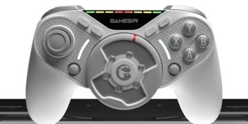 GameSir put a tiny force feedback steering wheel on its new Swift Drive controller