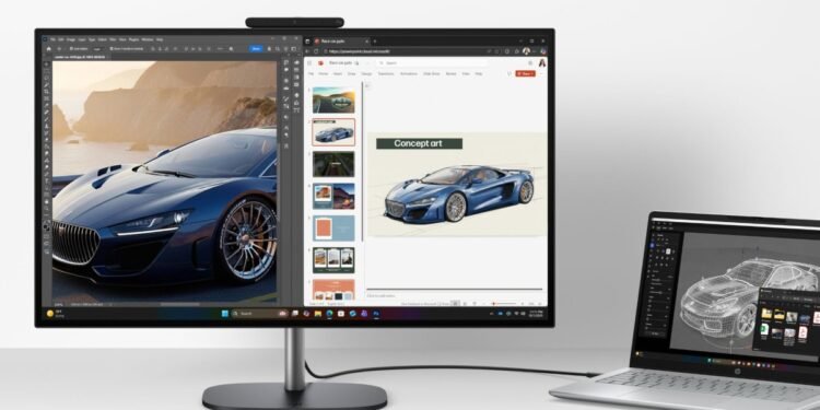 The HP OmniStudio X’s webcam can watch your work desk