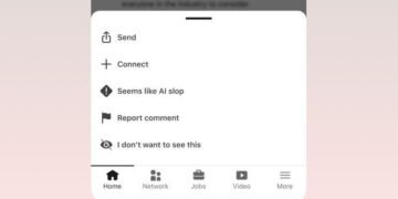 LinkedIn actually adds a ‘seems like AI slop’ button