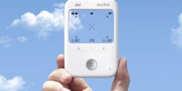 This slim camera has a transparent LCD screen for a viewfinder