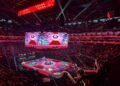 <em>Thousands of people attended the VGC finals at the Chase Center in San Francisco. A spectator view of the matches was on the jumbotron.</em>