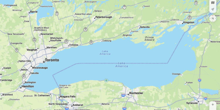 Apple Maps follows Google in renaming Lake Ontario