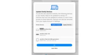 I can’t use Apple’s new Screen Time on my daughter’s iPhone because my son won’t update his MacBook