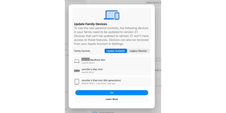 I can’t use Apple’s new Screen Time on my daughter’s iPhone because my son won’t update his MacBook